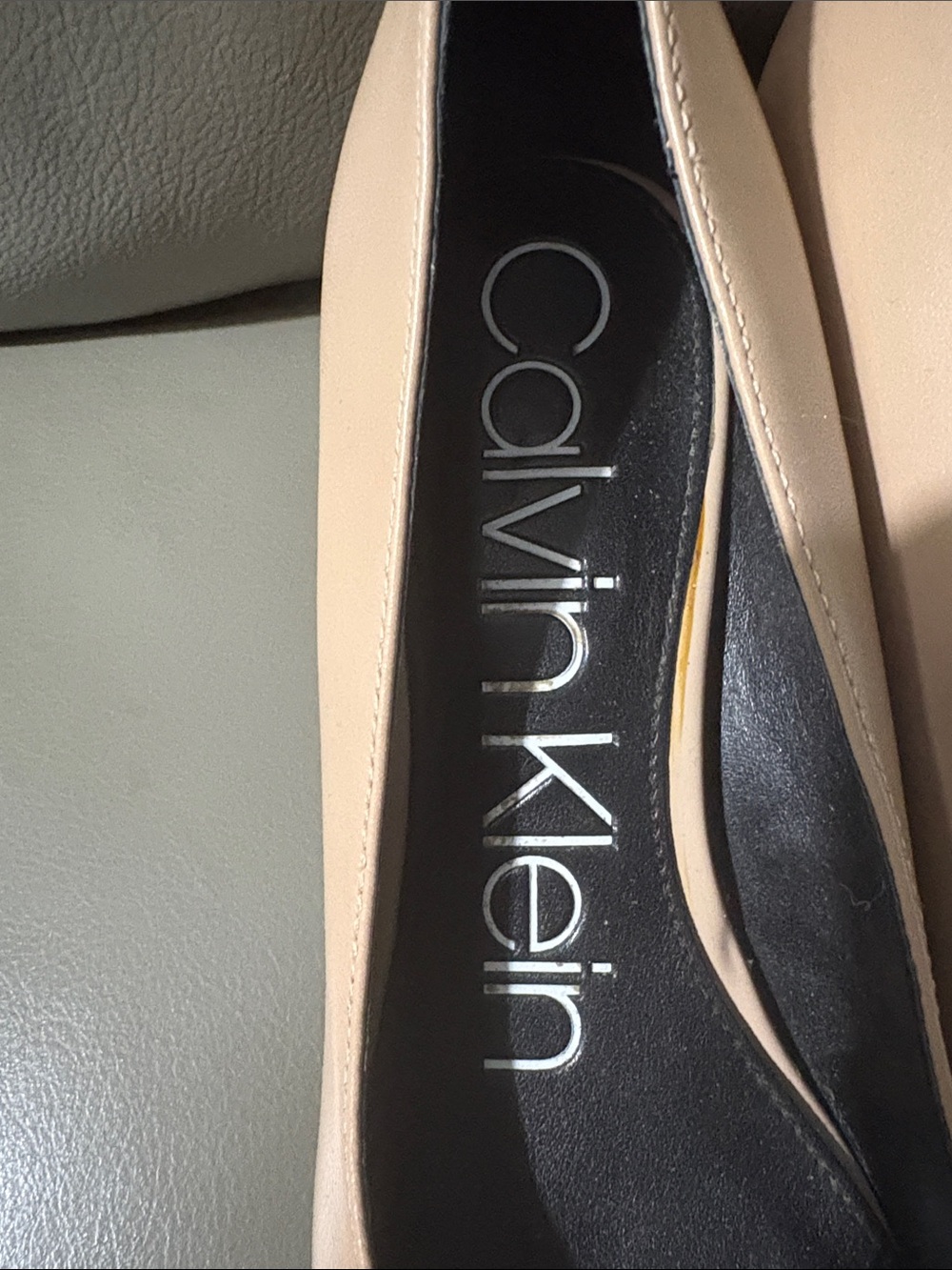 Calvin Klein Beige Pointed-Toe Pumps - Picture 2 of 7